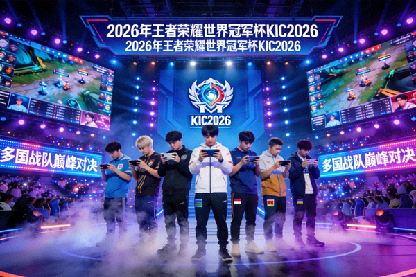 2026年王者荣耀世界冠军杯KIC2026手机电竞盛况 - 多国战队在舞台上的竞技画面